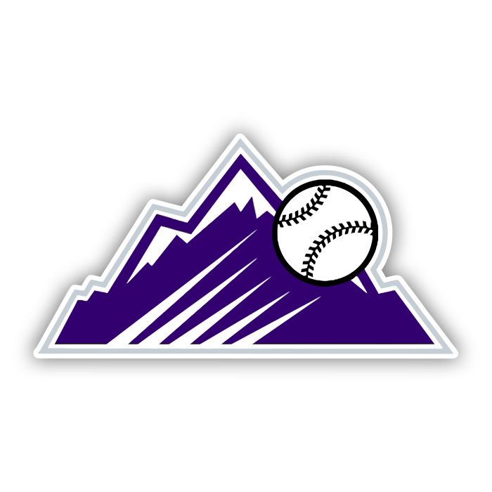 Colorado Rockies - Mountains with Baseball - Iron On - Custom Size