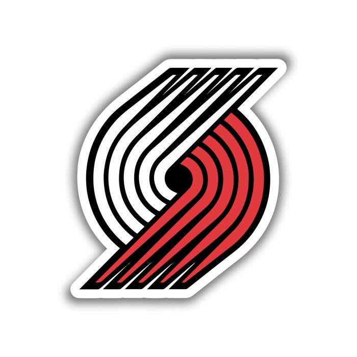 Portland Trail Blazers - Pinwheel White On Left - Temporary Tattoo