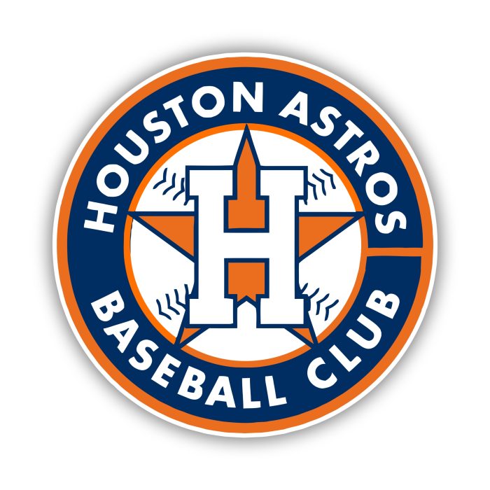 Houston Astros - Circle with Baseball Club- Iron On - Custom Size