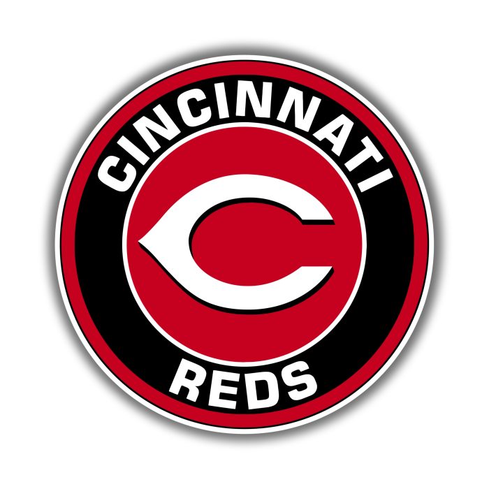 Cincinnati Reds - Black and Red Circle - Iron On - Custom Size