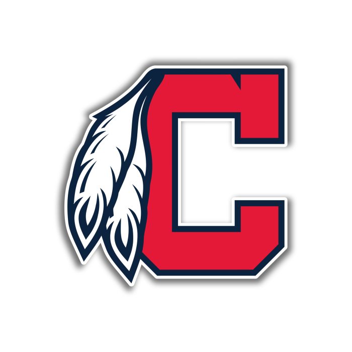 Cleveland Indians - C with Feathers - Iron On - Custom Size