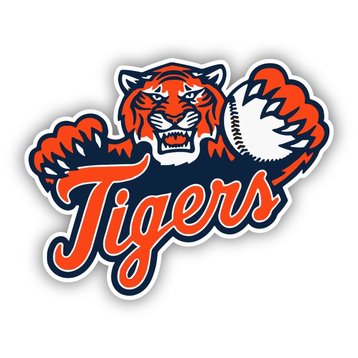 Detroit Tigers - Cursive with Tiger - Iron On - Custom Size