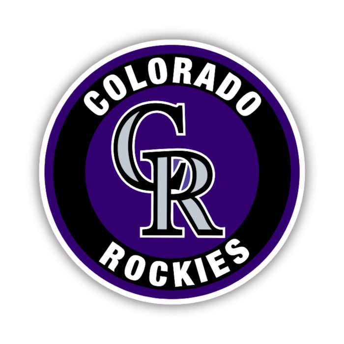 Colorado Rockies - Black and Purple Circle - Iron On - Custom Size