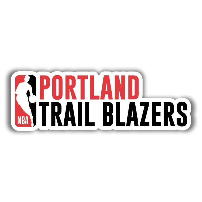 Portland Trail Blazers - NBA Logo With Name - Temporary Tattoo