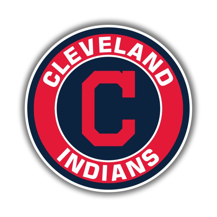 Cleveland Indians - Blue and Red Circle - Iron On - Custom Size