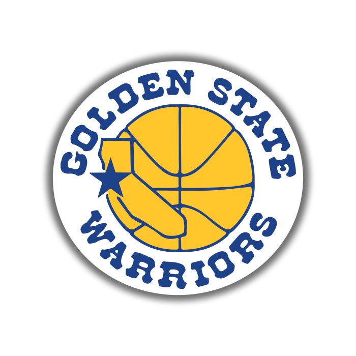 Golden State Warriors - White Circle With Yellow Basketball - Iron On - Custom Size