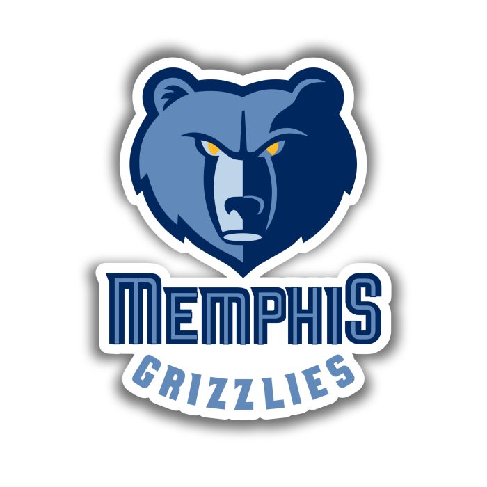 Memphis Grizzlies - Head With Name Below - Temporary Tattoo