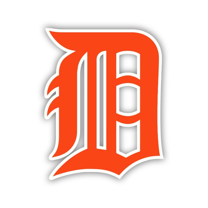 Detroit Tigers - Orange D - Iron On - Custom Size