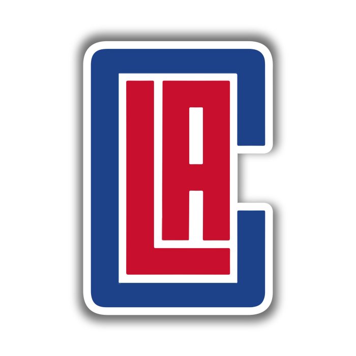 Los Angeles Clippers - Red LA With Blue C - Iron On - Custom Size