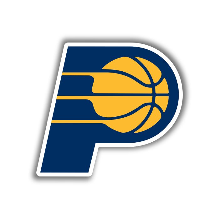 Indiana Pacers - Blue P With Basketball - Iron On - Custom Size