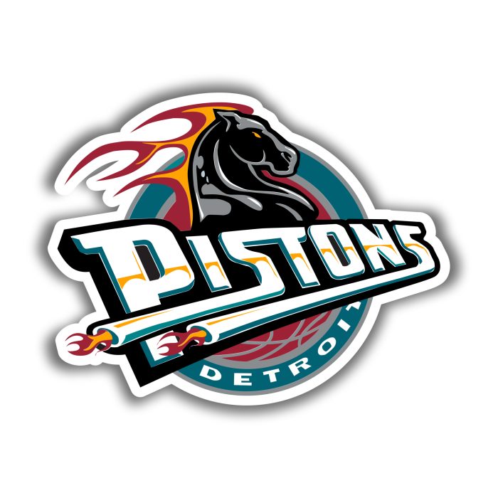 Detroit Pistons - Green Circle With Horse - Iron On - Custom Size