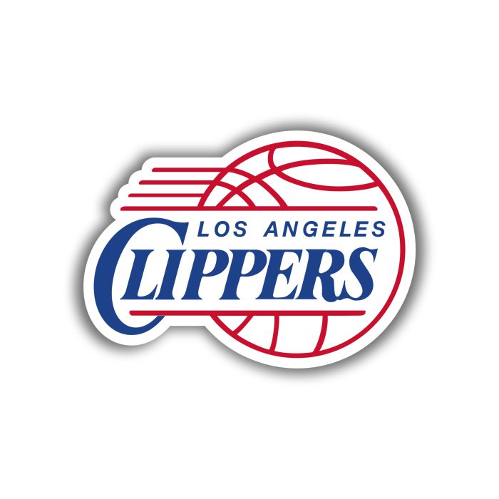 Los Angeles Clippers - Red Basketball Blue Name - Iron On - Custom Size