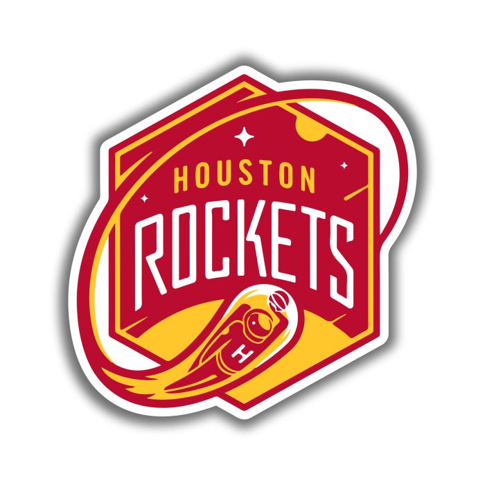 Houston Rockets - Red Astronaut With Name - Iron On - Custom Size