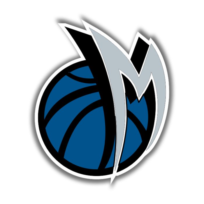 Dallas Mavericks - Basketball With M - Iron On - Custom Size