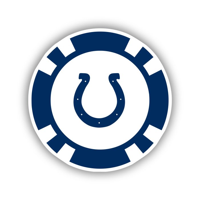 Indianapolis Colts - Poker Chip - Iron On - Custom Size