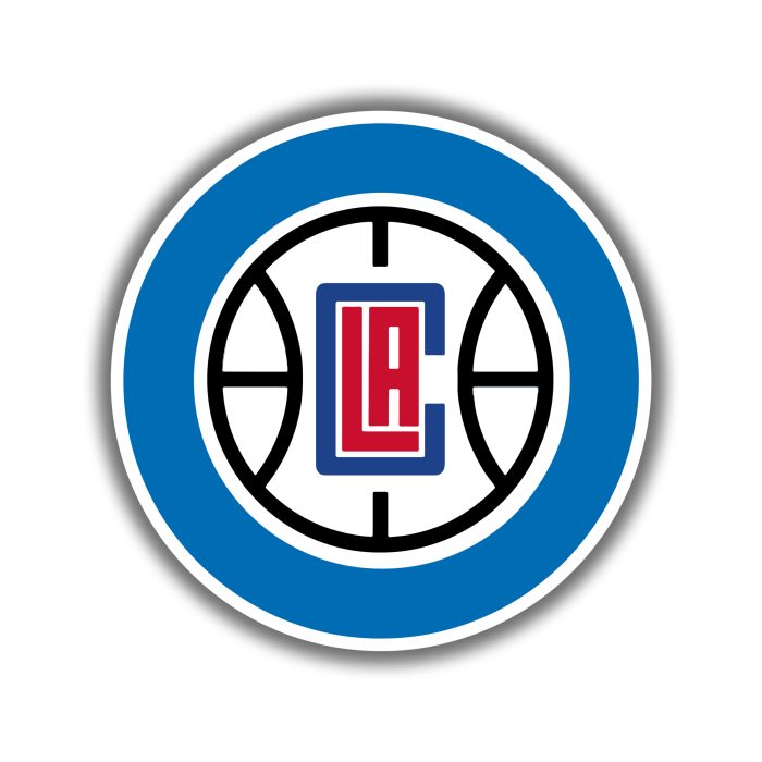 Los Angeles Clippers - Blue Circle with Basketball - Iron On - Custom Size