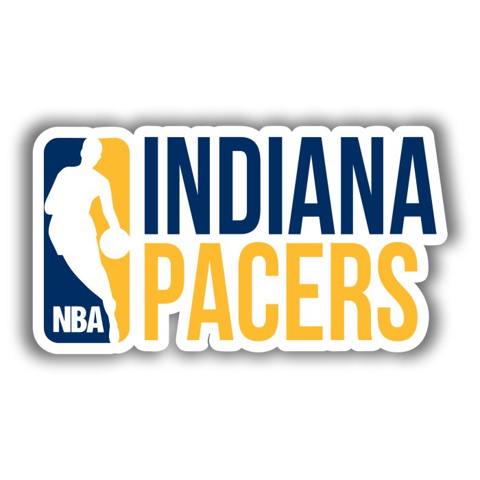 Indiana Pacers - NBA Logo With Name  - Temporary Tattoo