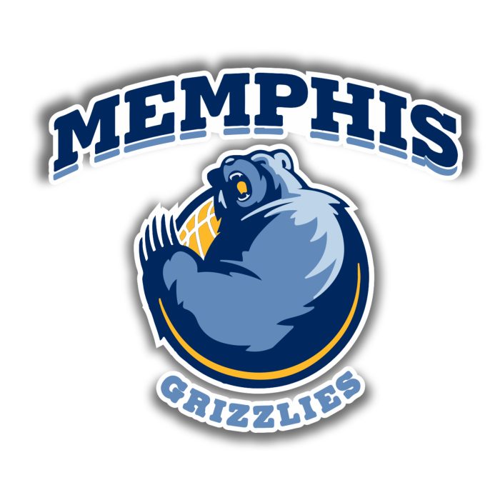 Memphis Grizzlies - Grizzly With Basketball And Name - Temporary Tattoo