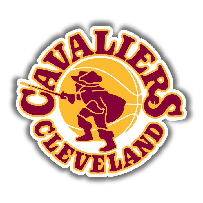 Cleveland Cavaliers - Gold Basketball With Maroon Name - Iron On - Custom Size