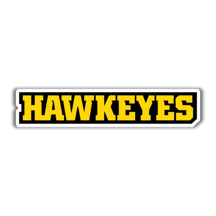 Iowa Hawkeyes - Yellow Hawkeyes  - Iron On - Custom Size