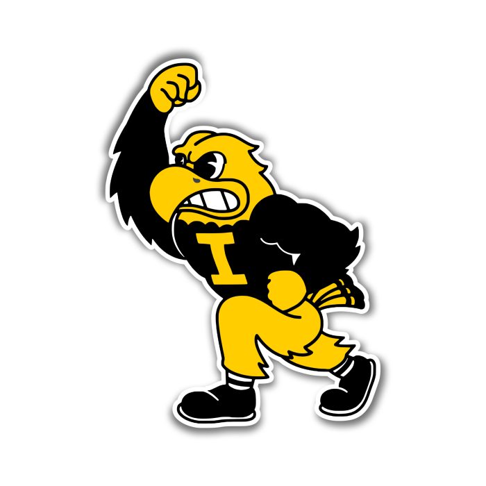 Iowa Hawkeyes - Hawk  - Iron On - Custom Size