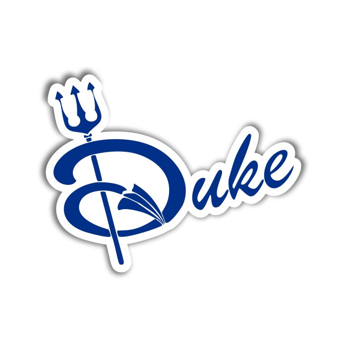 Duke Blue Devils - Duke with Pitch  Fork - Iron On - Custom Size