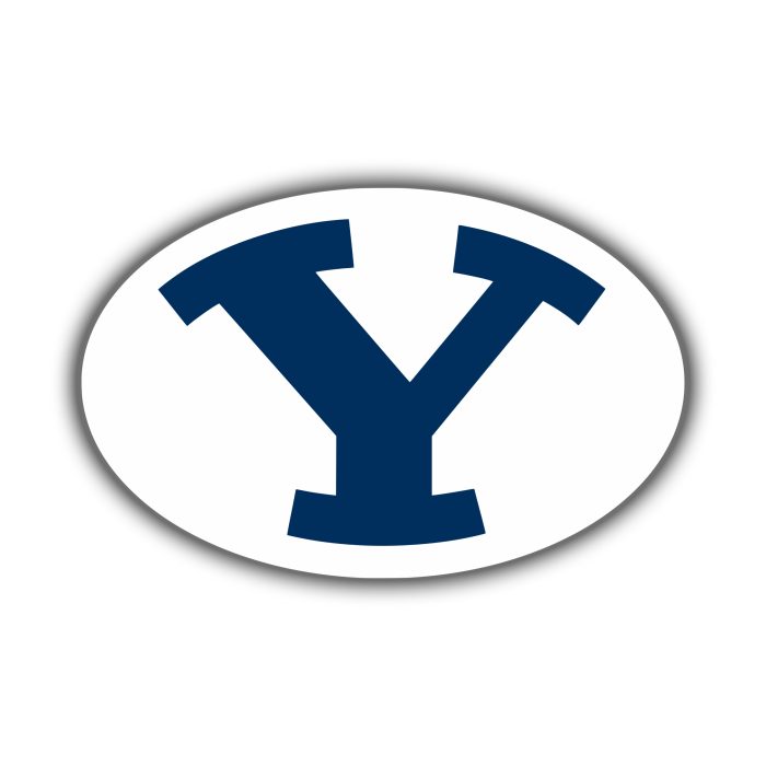 Brigham Young Cougars - White Oval With Y - Temporary Tattoo