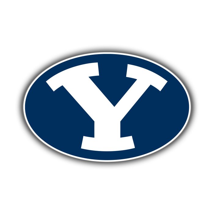 Brigham Young Cougars - Blue Oval With Y - Temporary Tattoo