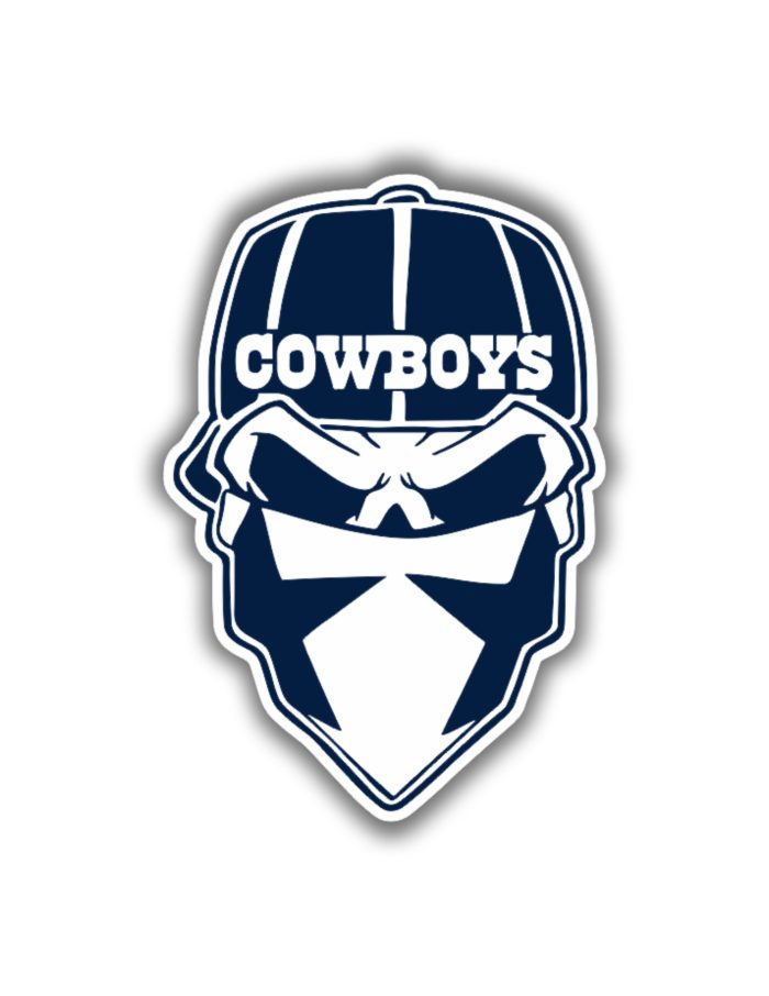 Dallas Cowboys - Skull - Iron On - Custom Size