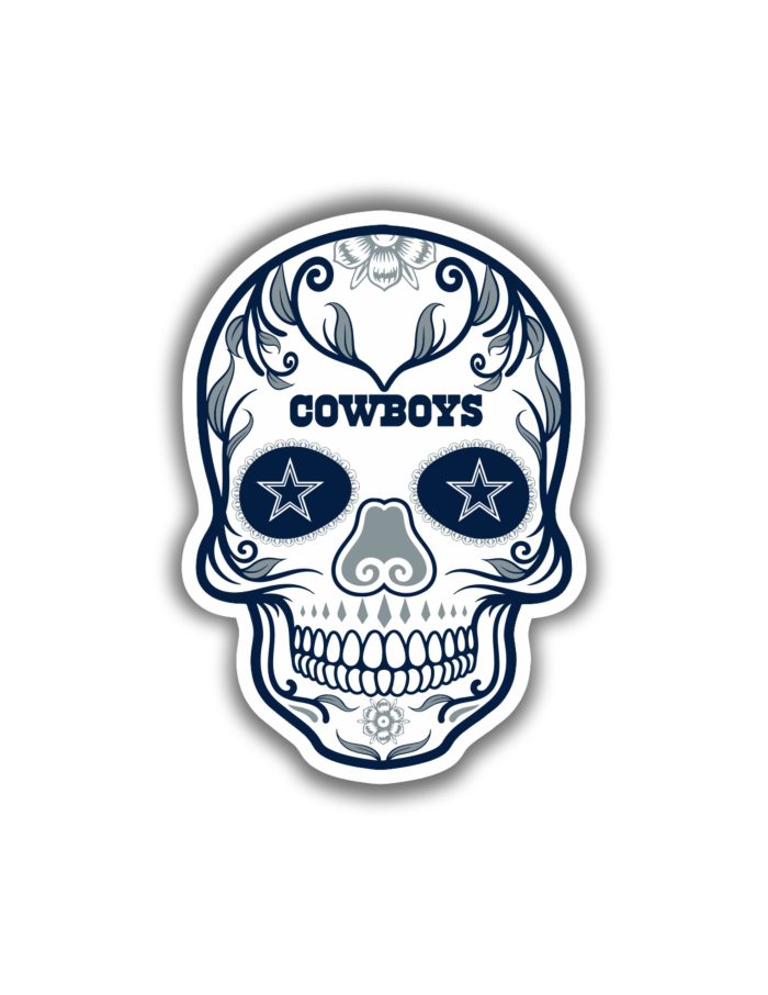 Dallas Cowboys - Sugar Skull - Iron On - Custom Size