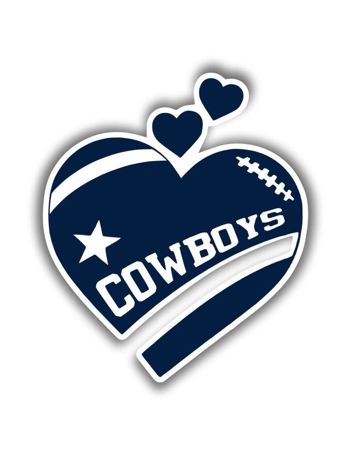 Dallas Cowboys - Heart - Iron On - Custom Size