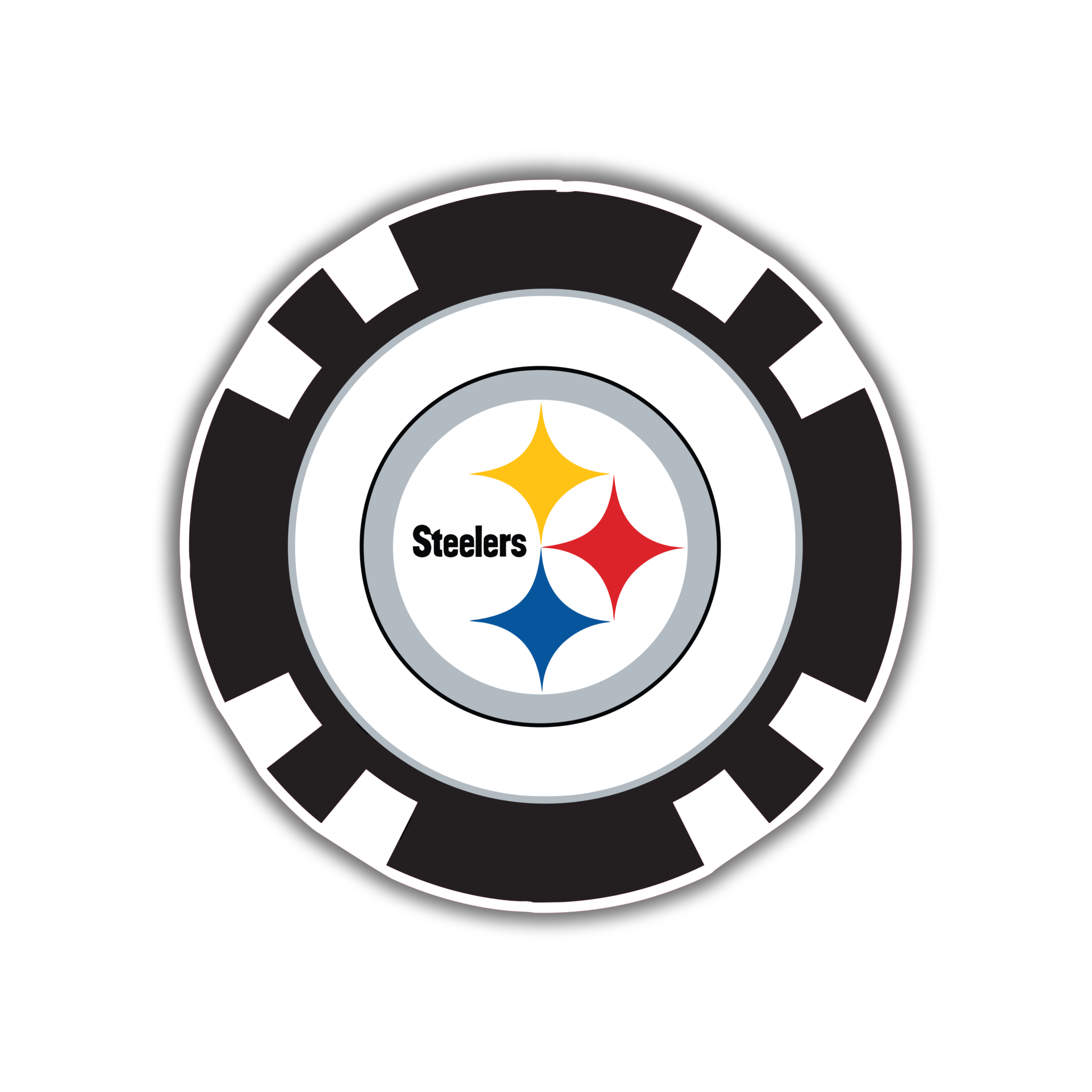 Pittsburgh Steelers - Poker Chip - Iron On - Custom Size