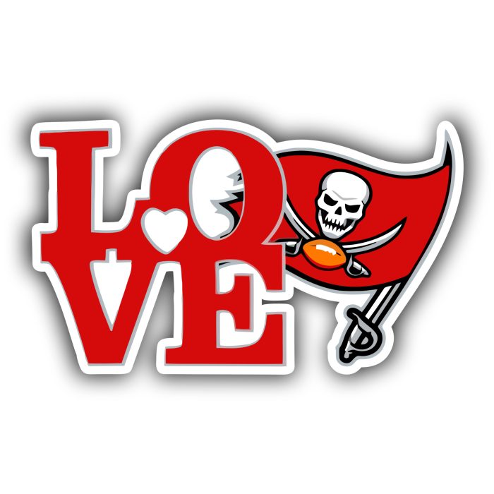 Tampa Bay Buccaneers - Love - Iron On - Custom Size