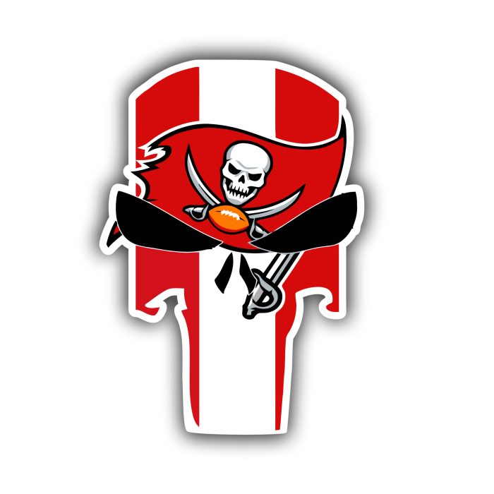 Tampa Bay Buccaneers - Skull - Iron On - Custom Size