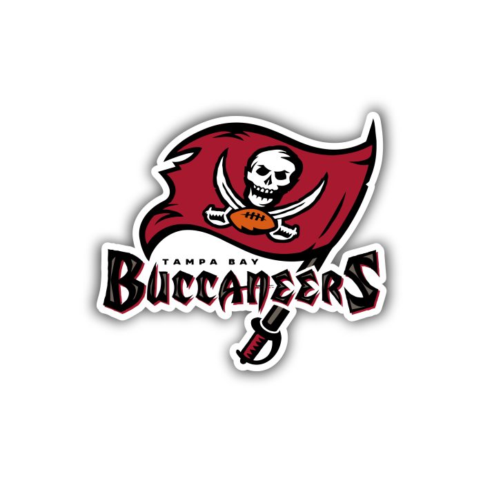 Tampa Bay Buccaneers - Dark Flag Wording - Iron On - Custom Size