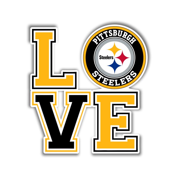 Pittsburgh Steelers - Love - Iron On - Custom Size