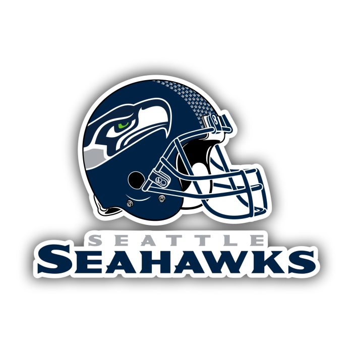 Seattle Seahawks - Helmet with Name Below - Iron On - Custom Size