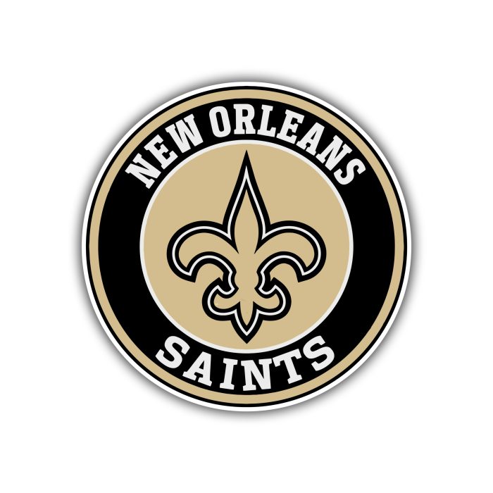 New Orleans Saints - Gold and Black Circle - Iron On - Custom Size