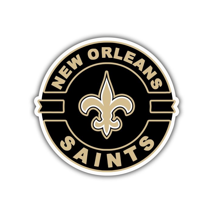 New Orleans Saints - Black Circle - Iron On - Custom Size