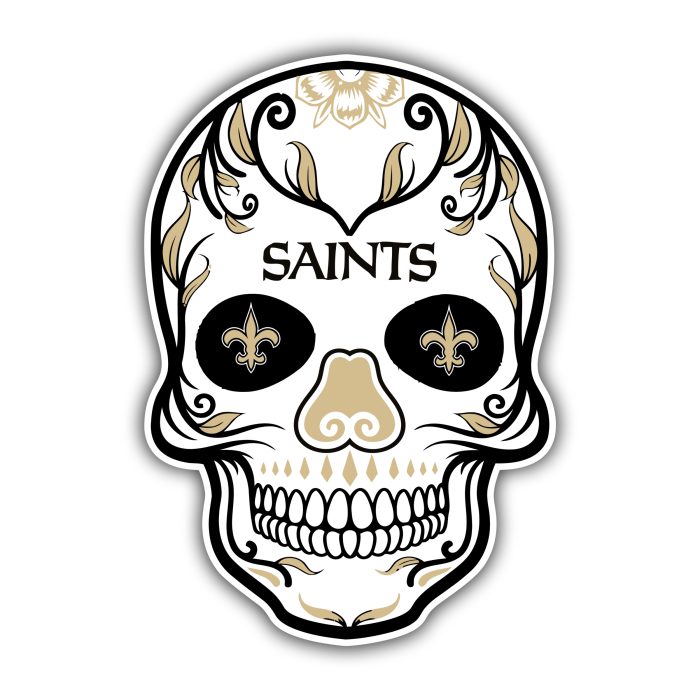 New Orleans Saints - Sugar Skull - Iron On - Custom Size