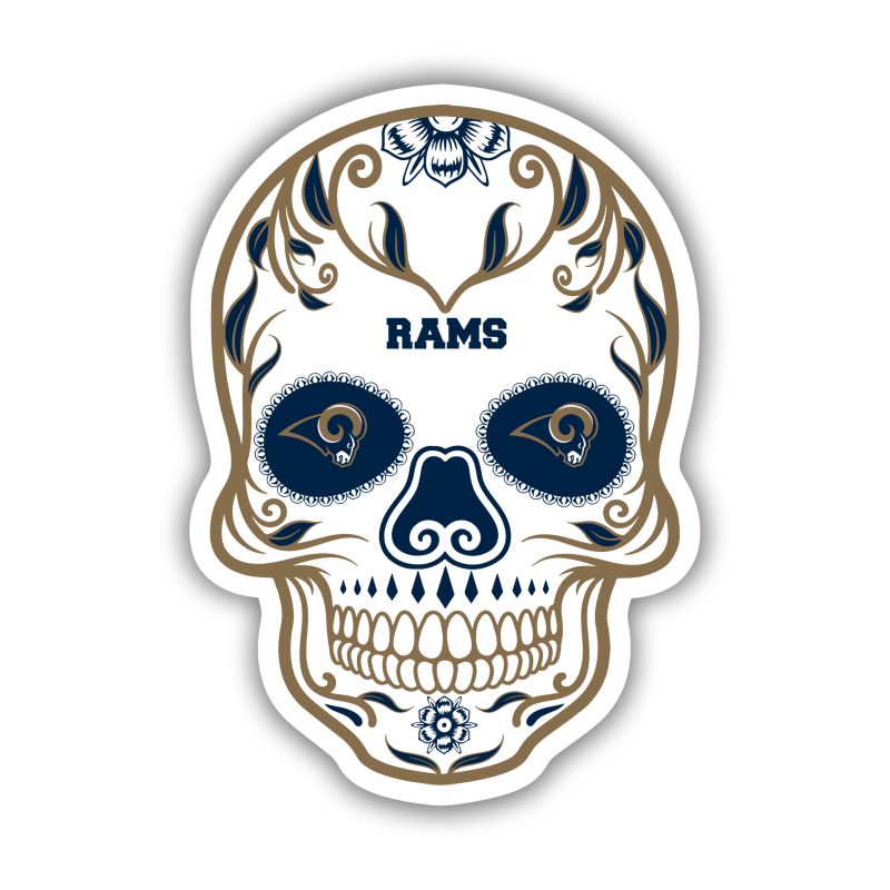 Los Angeles Rams - Sugar Skull - Iron On - Custom Size