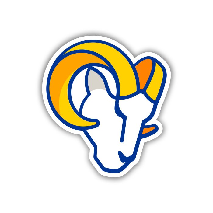 Los Angeles Rams - Ram Head - Iron On - Custom Size