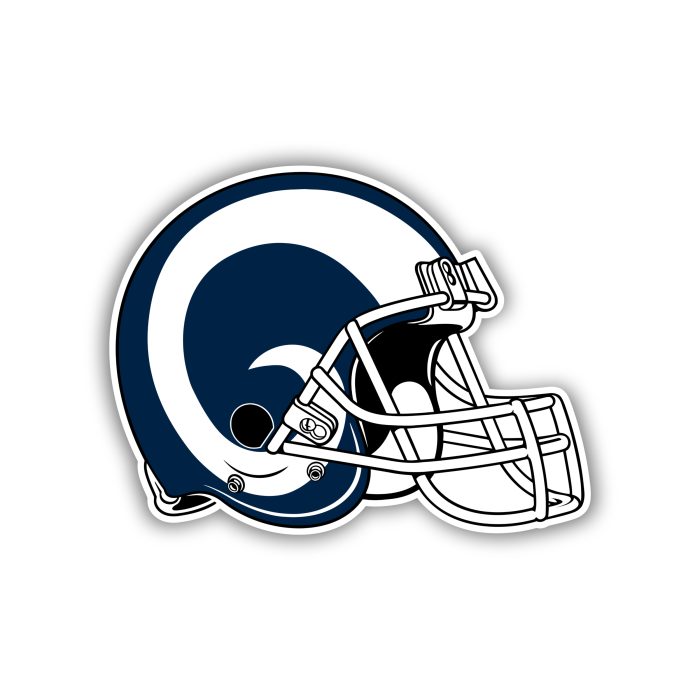 Los Angeles Rams - Blue and White Helmet - Iron On - Custom Size