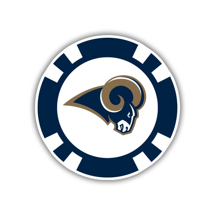 Los Angeles Rams - Poker Chip - Iron On - Custom Size