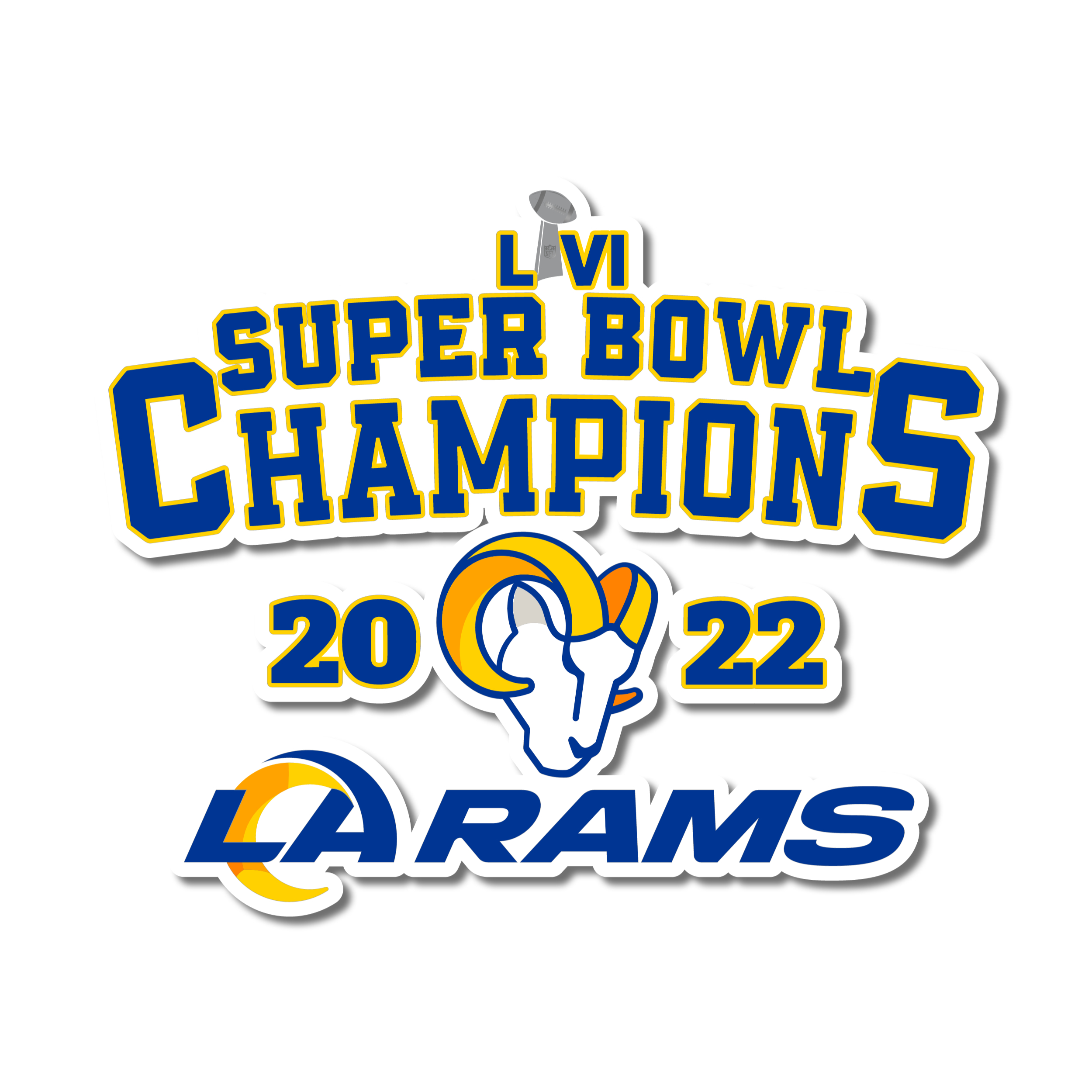 Los Angeles Rams - Super Bowl Champion - Iron On - Custom Size