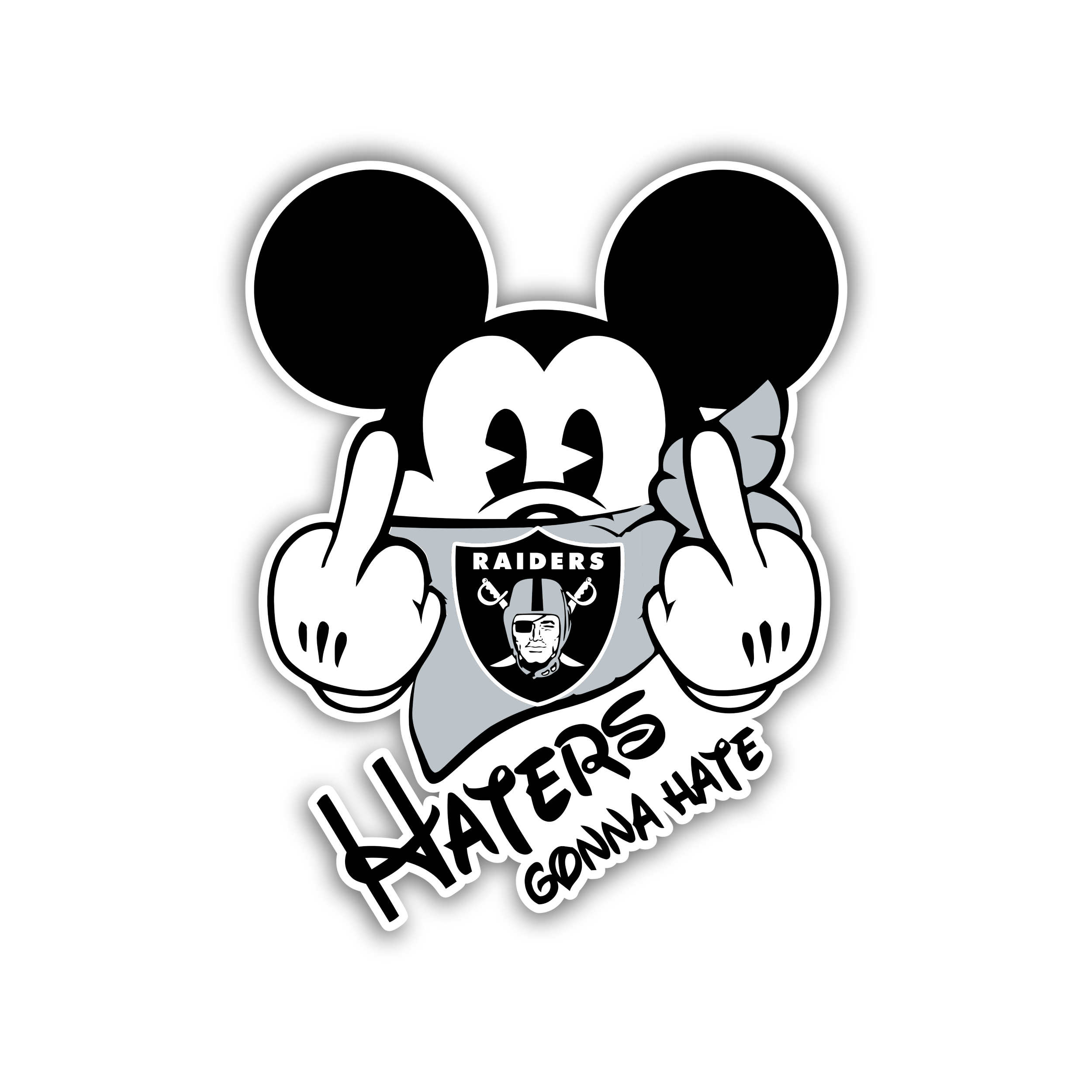 Las Vegas Raiders - Mickey - Iron On - Custom Size