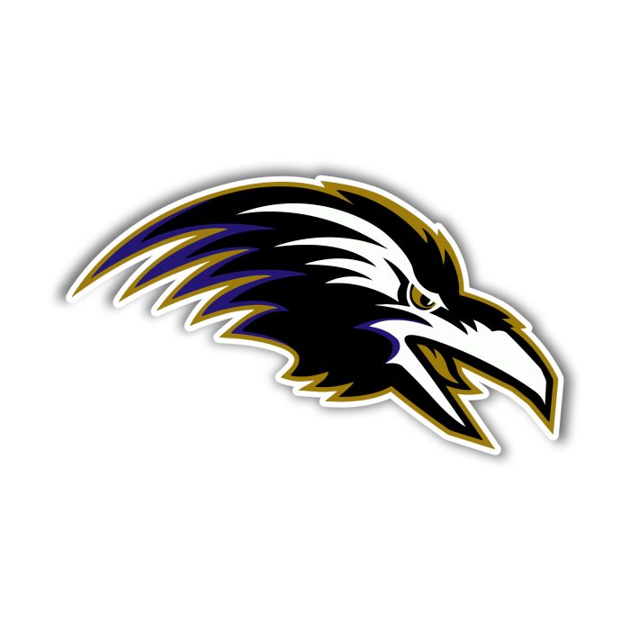 Baltimore Ravens - Raven Side Profile - Iron On - Custom Size