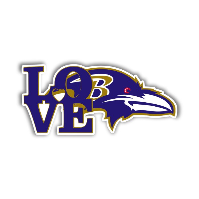 Baltimore Ravens - Love - Iron On - Custom Size