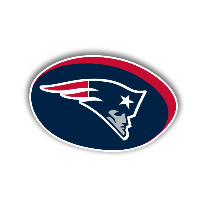 New England Patriots - Oval With Head - Iron On - Custom Size