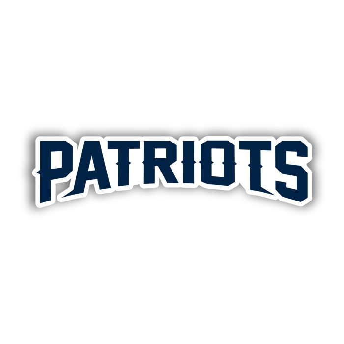 New England Patriots - Blue Lettering - Iron On - Custom Size